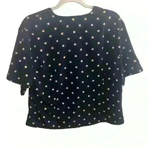 Christine & Jill 1980s Vintage Blouse Size 16 Polka Dot Button Down Top - Picture 3 of 5
